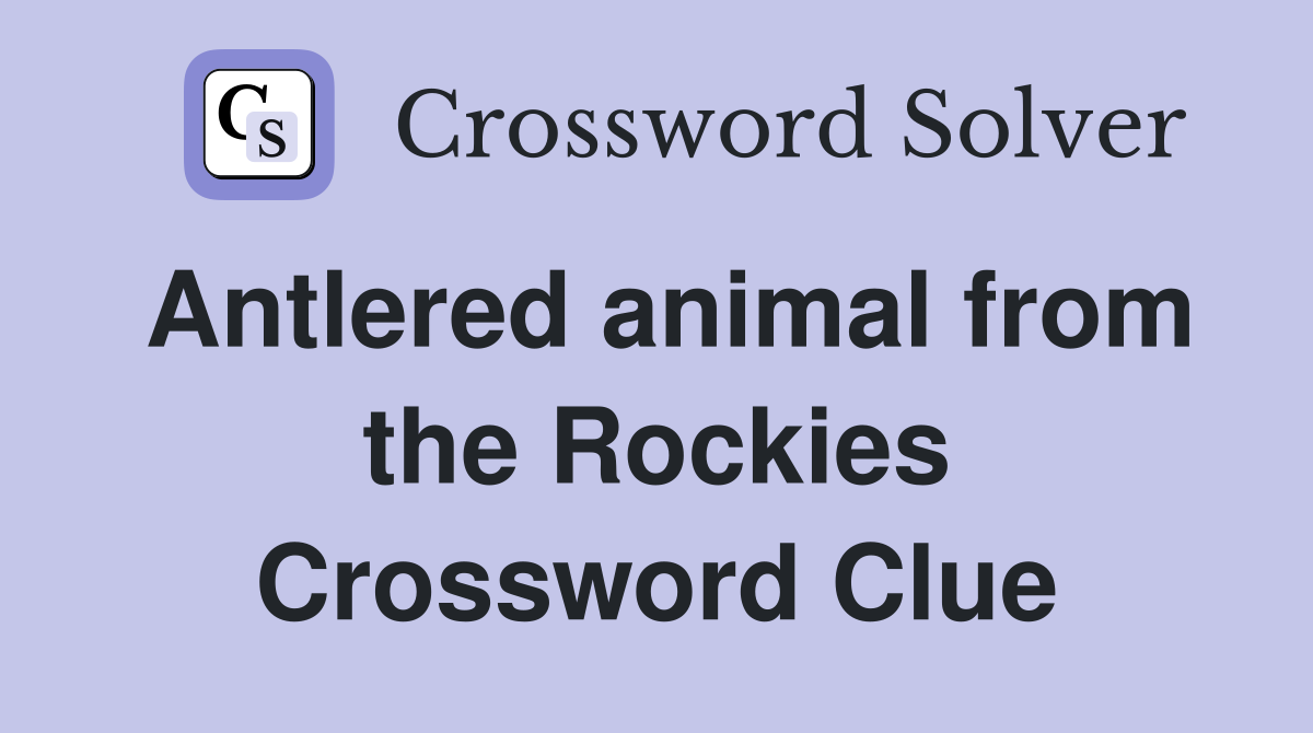 Antlered animal from the Rockies Crossword Clue