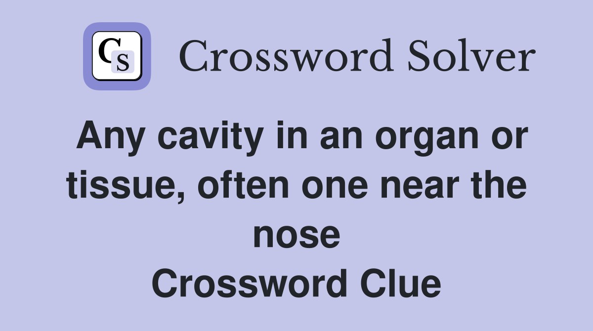 Any cavity in an organ or tissue, often one near the nose Crossword Clue