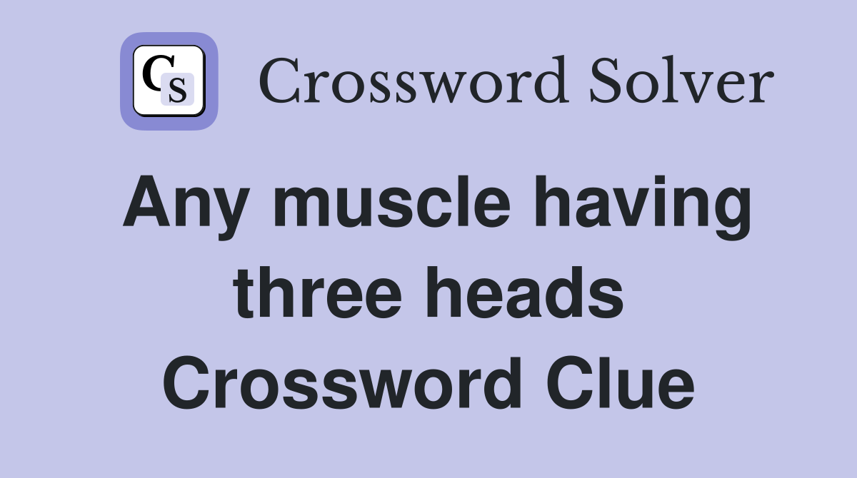 Any muscle having three heads Crossword Clue