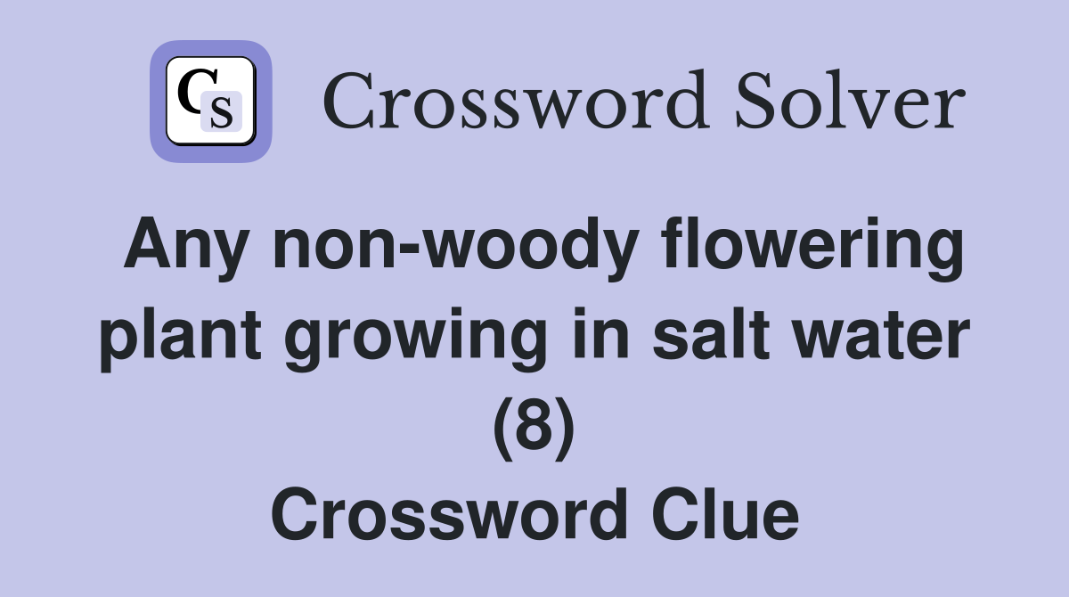 Any non-woody flowering plant growing in salt water (8) Crossword Clue
