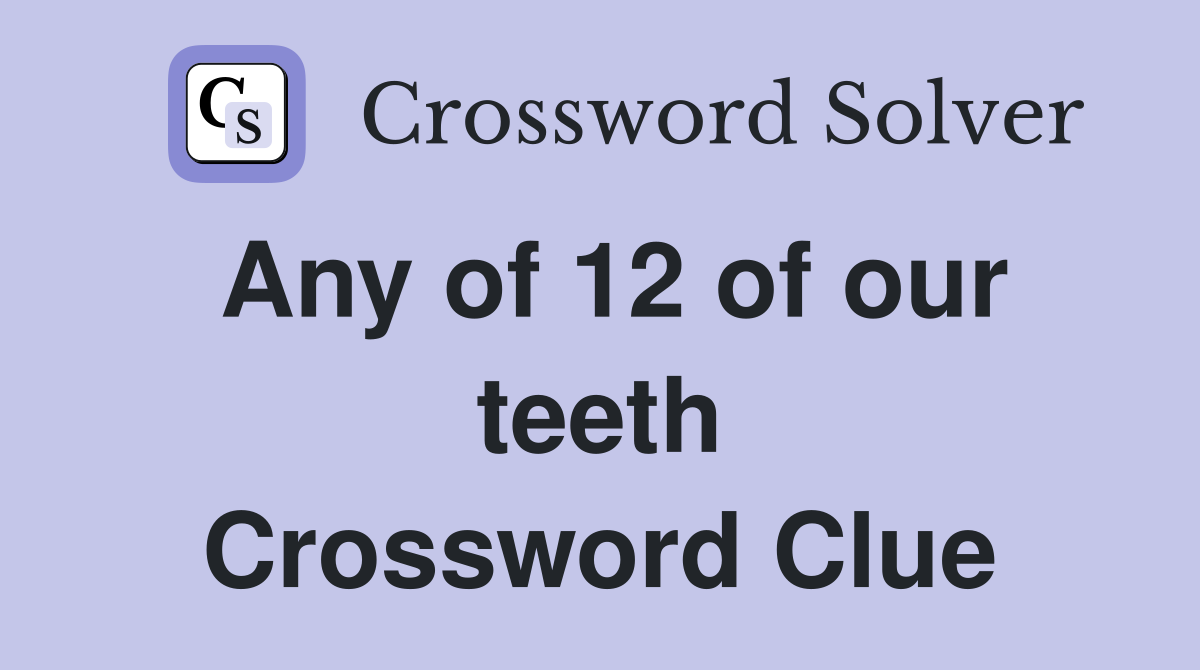 Any of 12 of our teeth Crossword Clue