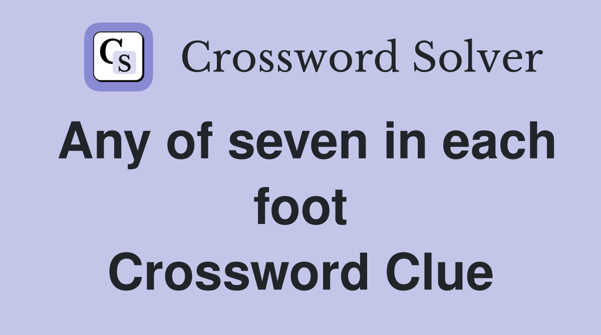 Any of seven in each foot Crossword Clue