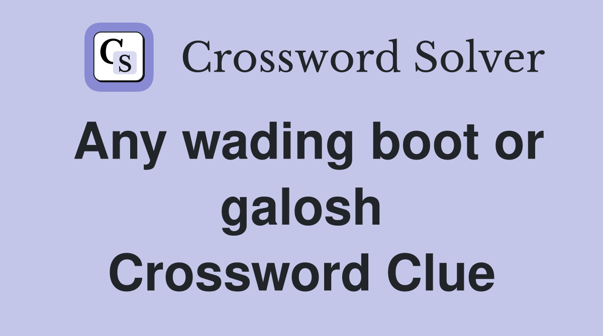 Any wading boot or galosh Crossword Clue