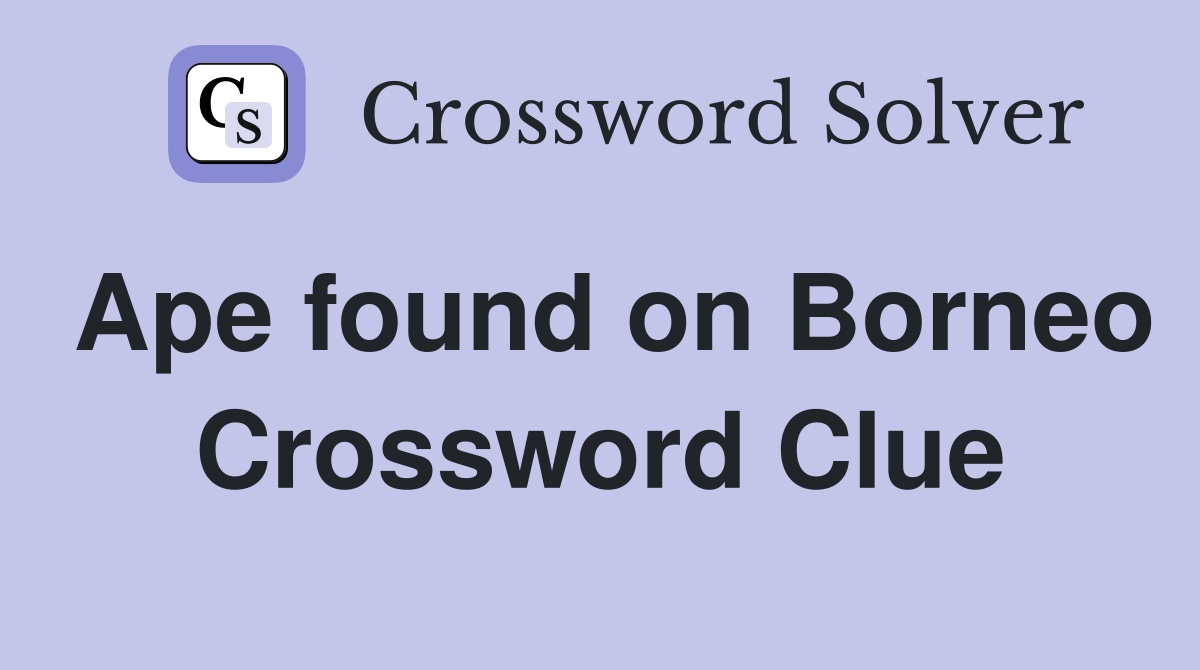 Ape found on Borneo Crossword Clue