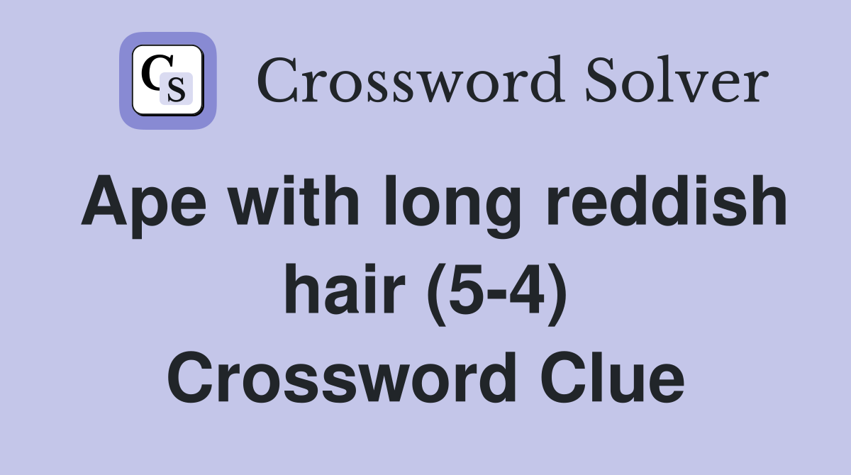 Ape with long reddish hair (5-4) Crossword Clue