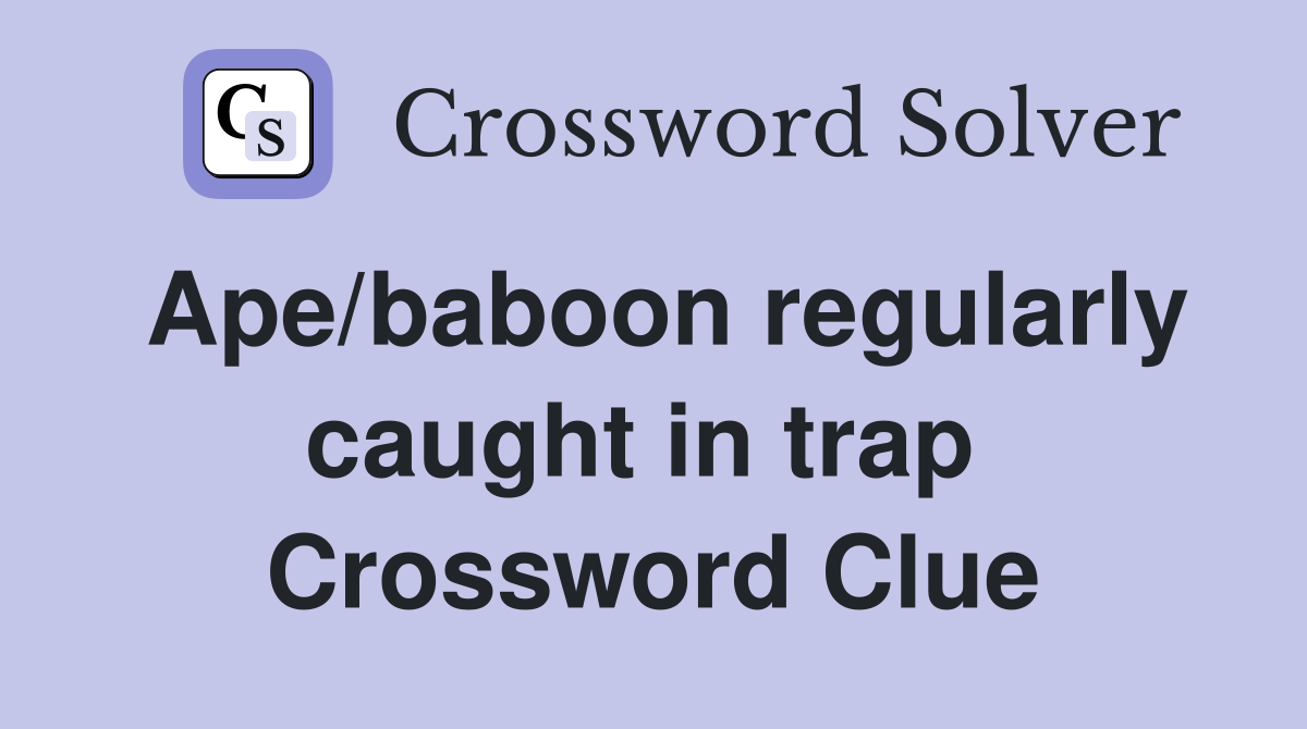 Ape/baboon regularly caught in trap  Crossword Clue