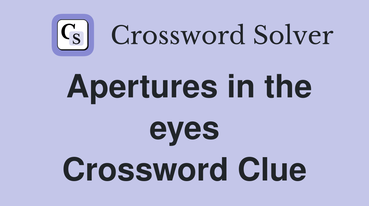 Apertures in the eyes Crossword Clue