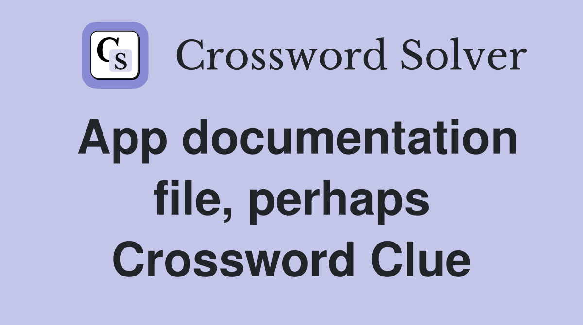 App documentation file, perhaps Crossword Clue