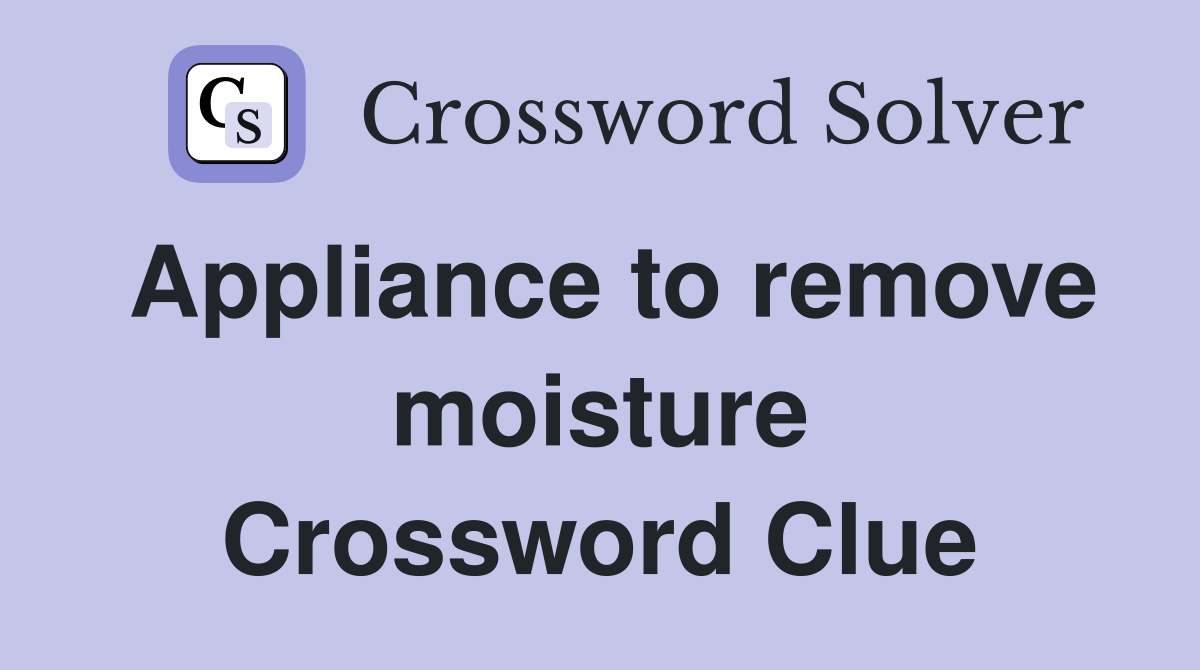 Appliance to remove moisture Crossword Clue
