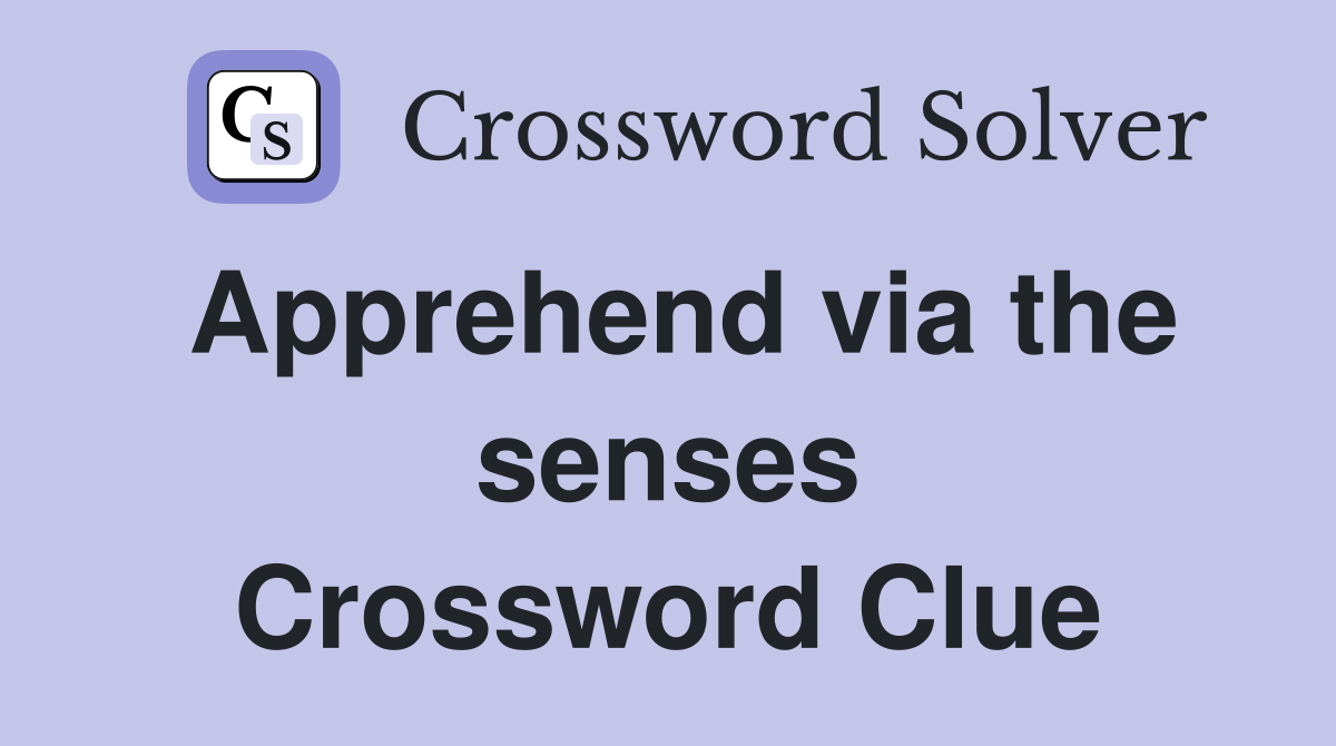 Apprehend via the senses Crossword Clue