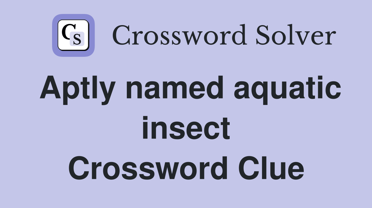 Aptly named aquatic insect Crossword Clue