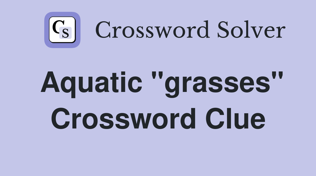 Aquatic "grasses" Crossword Clue