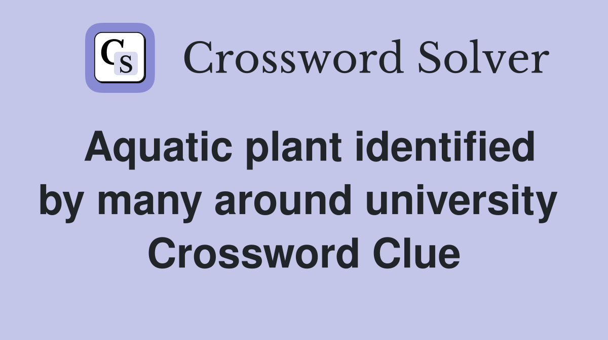 Aquatic plant identified by many around university  Crossword Clue