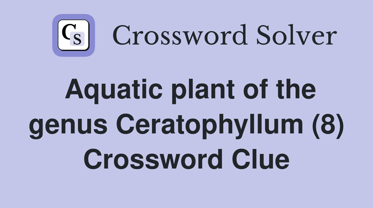Aquatic plant of the genus Ceratophyllum (8) Crossword Clue