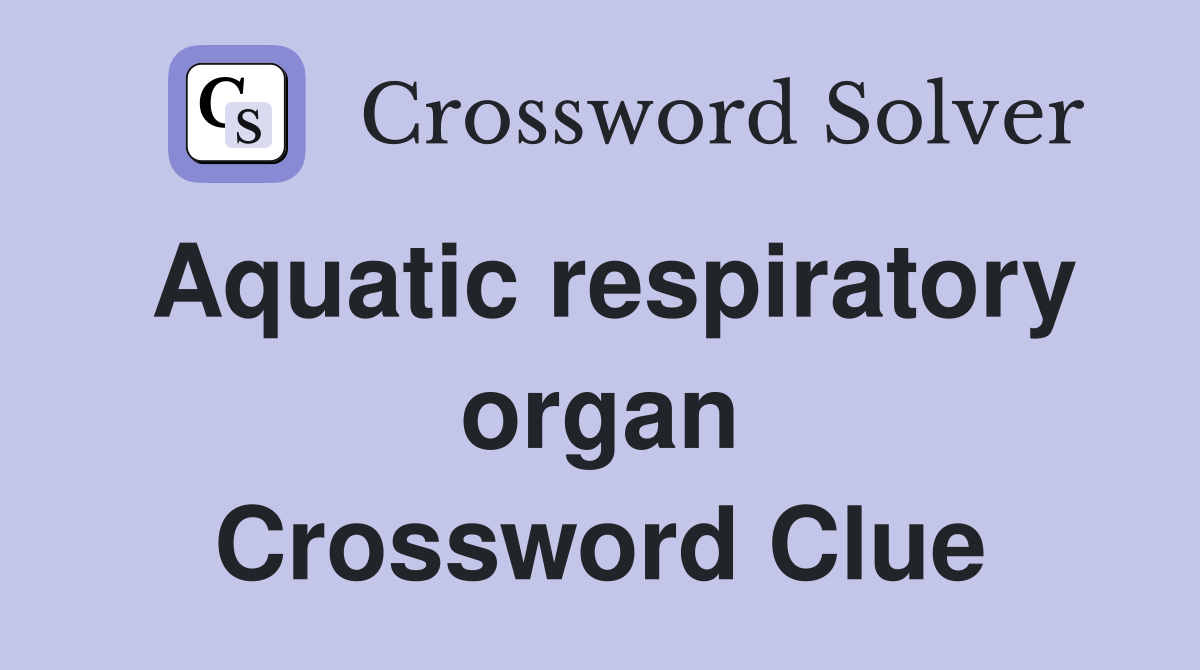 Aquatic respiratory organ Crossword Clue