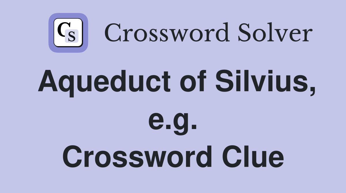 Aqueduct of Silvius, e.g. Crossword Clue