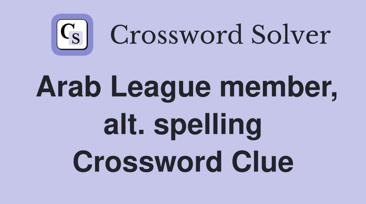 Arab League member, alt. spelling Crossword Clue