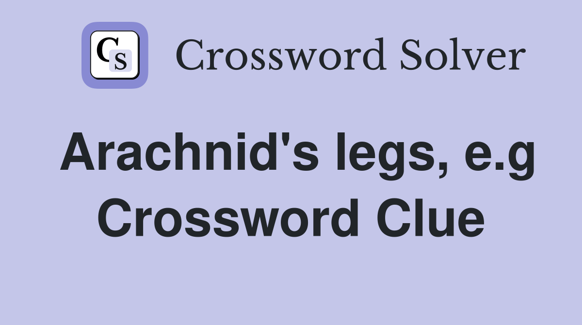 Arachnid's legs, e.g Crossword Clue
