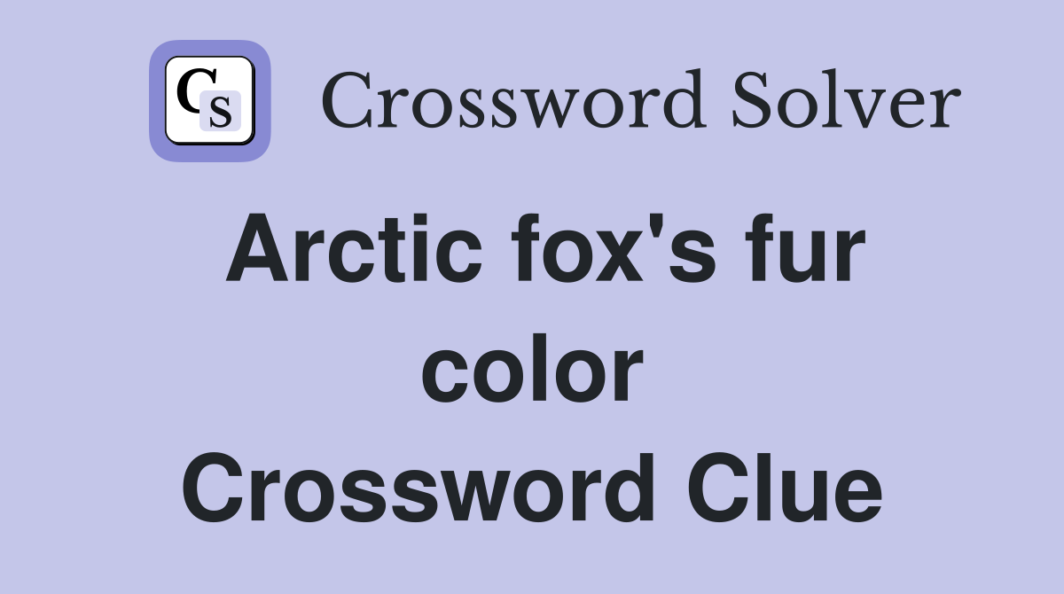 Arctic fox's fur color Crossword Clue