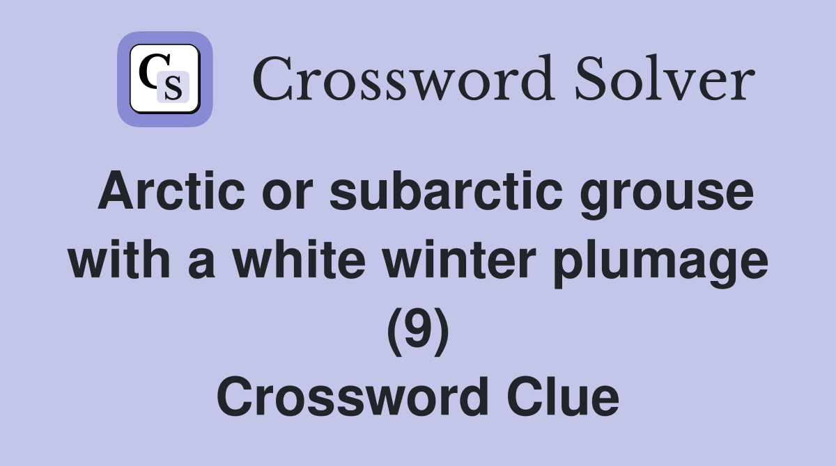 Arctic or subarctic grouse with a white winter plumage (9) Crossword Clue