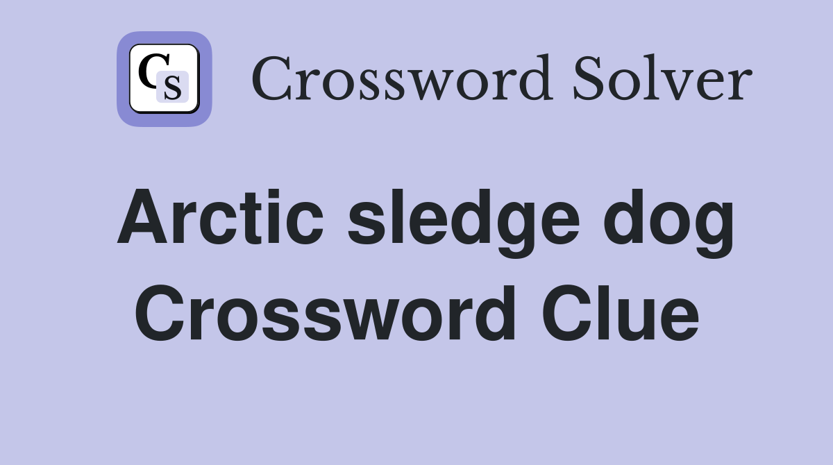 Arctic sledge dog Crossword Clue