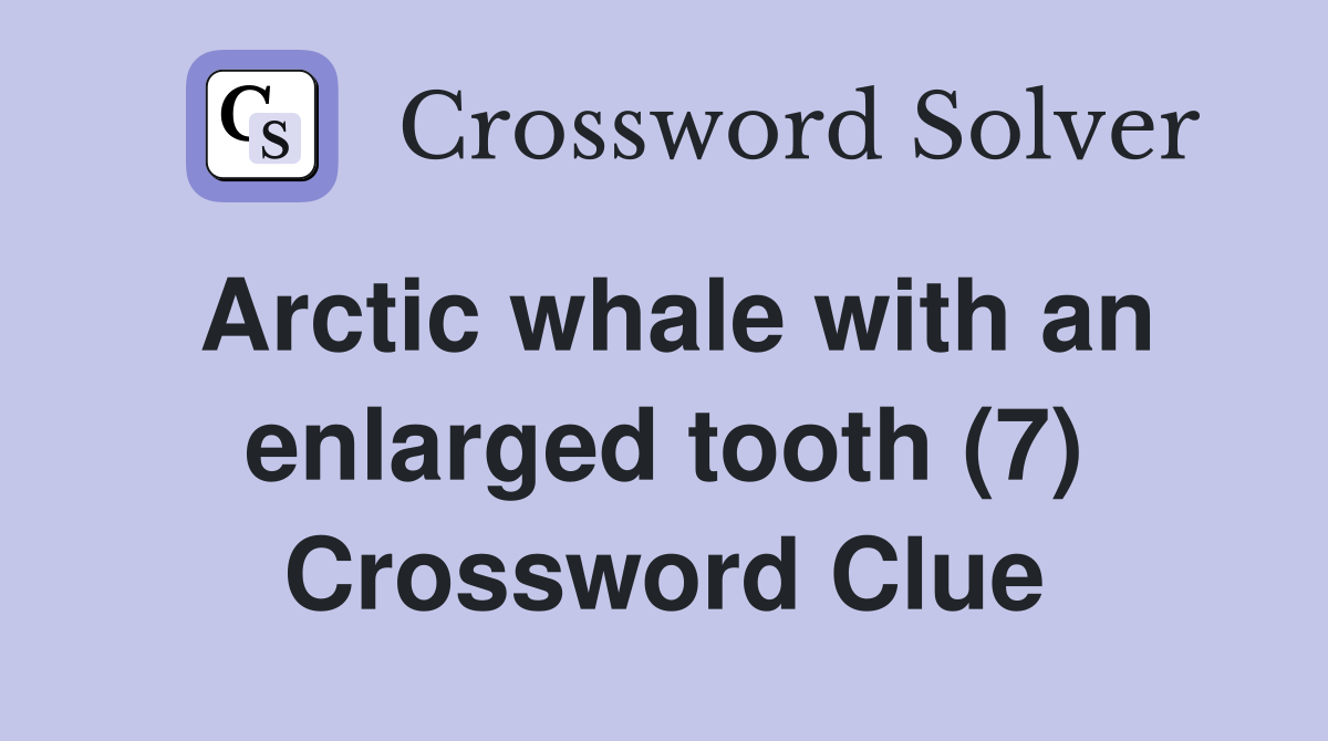 Arctic whale with an enlarged tooth (7) Crossword Clue