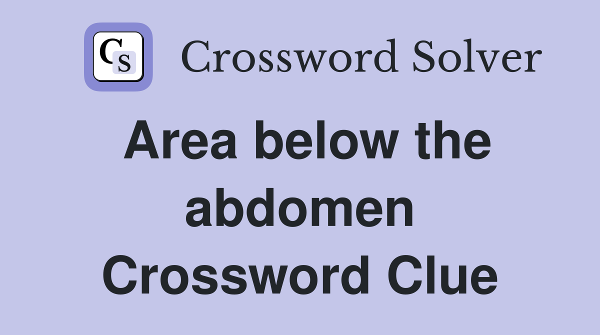 Area below the abdomen Crossword Clue