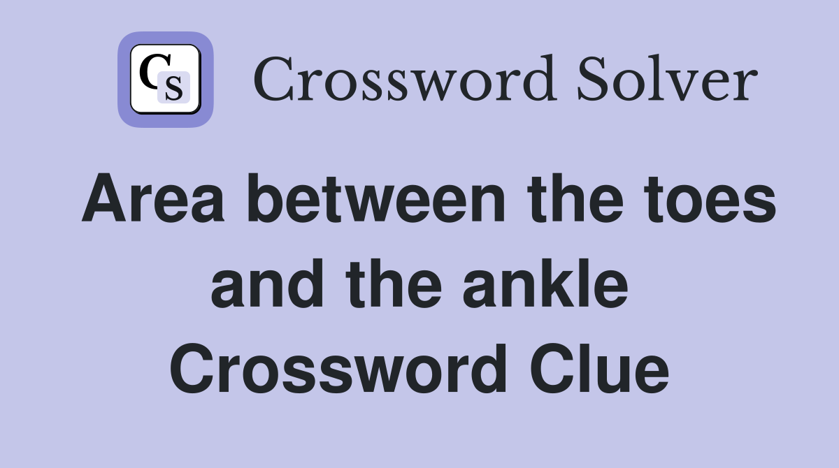 Area between the toes and the ankle Crossword Clue