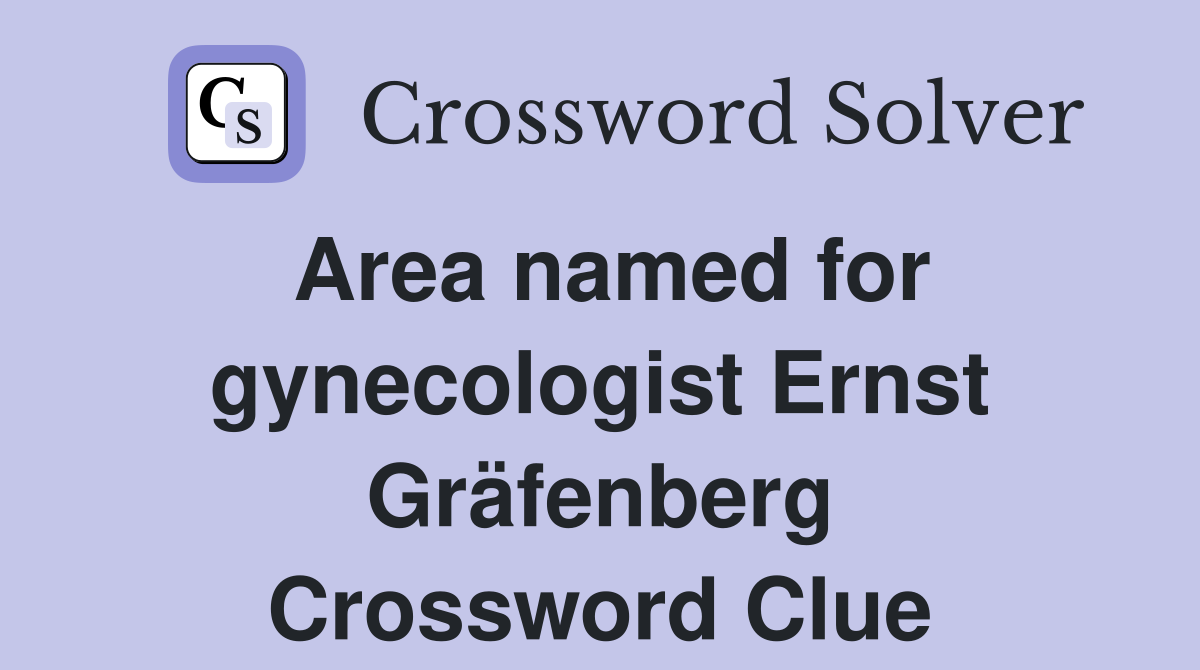 Area named for gynecologist Ernst Gräfenberg Crossword Clue