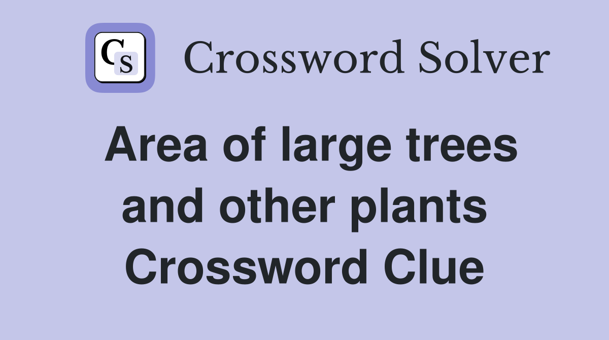 Area of large trees and other plants Crossword Clue