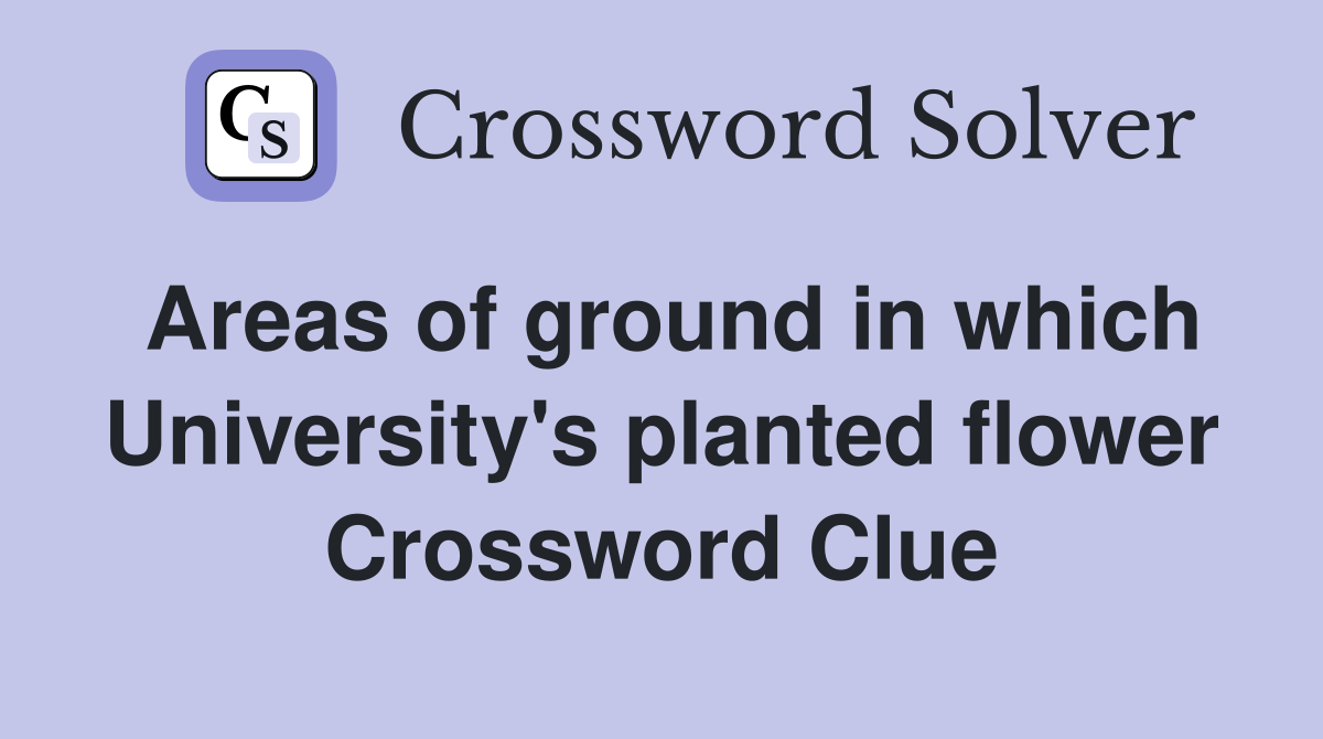 Areas of ground in which University's planted flower Crossword Clue