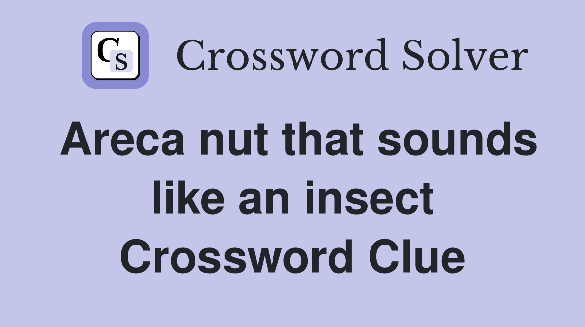 Areca nut that sounds like an insect Crossword Clue