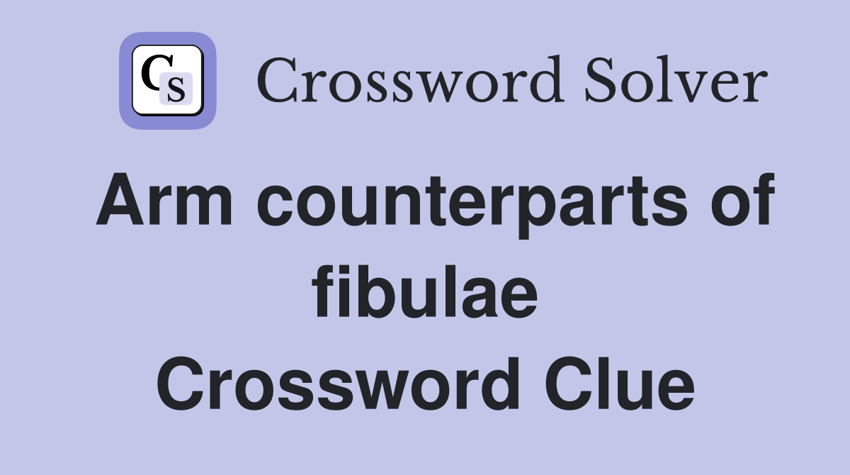 Arm counterparts of fibulae Crossword Clue