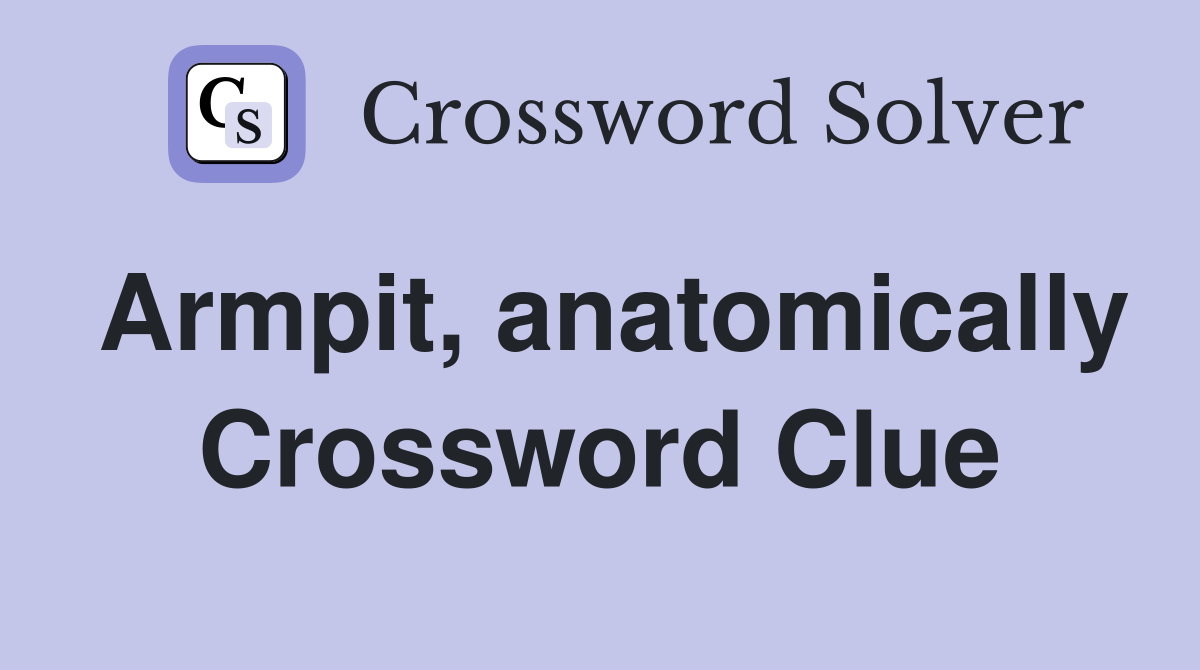 Armpit, anatomically Crossword Clue
