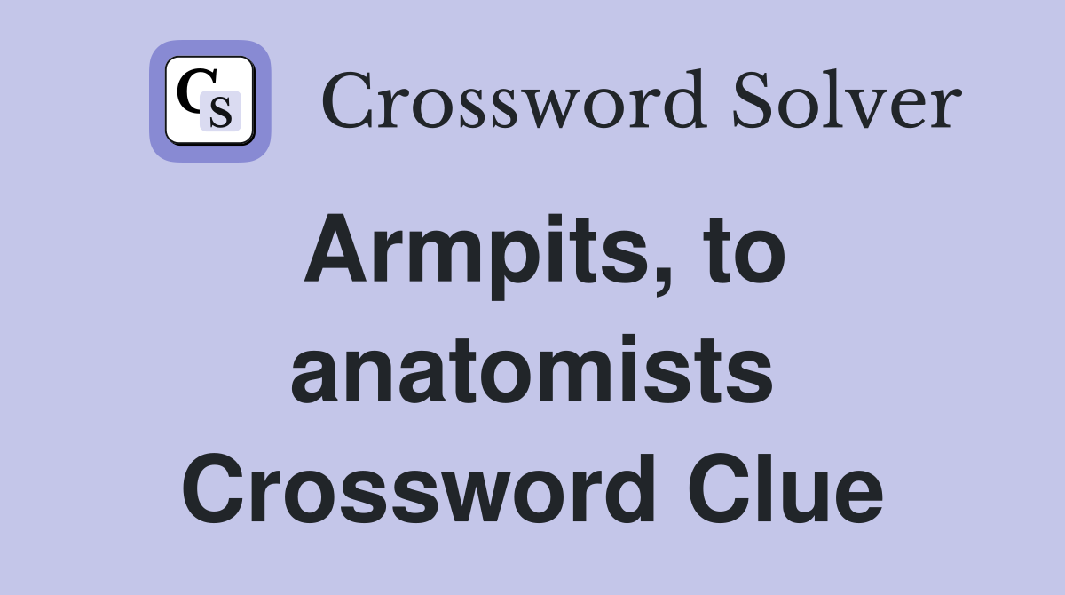 Armpits, to anatomists Crossword Clue