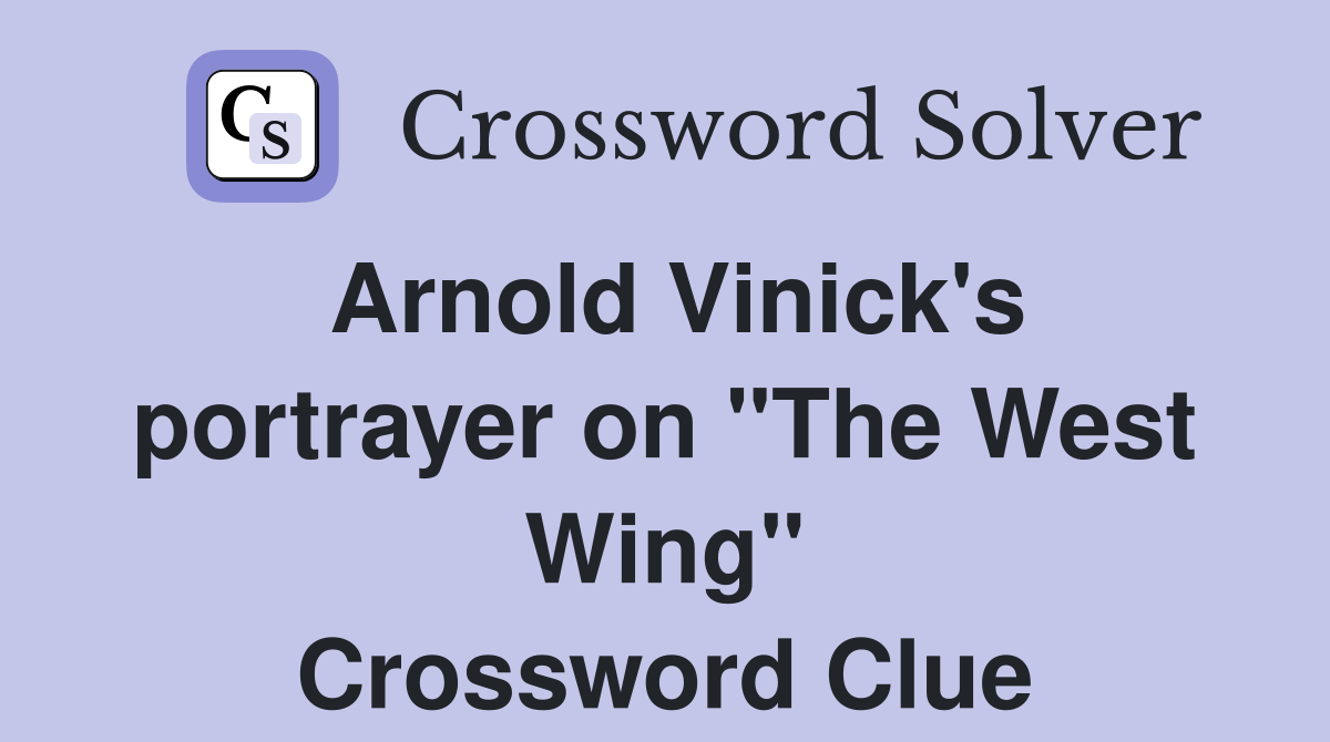 Arnold Vinick's portrayer on "The West Wing" Crossword Clue