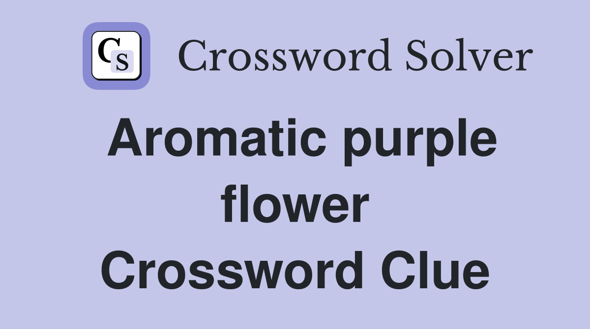 Aromatic purple flower Crossword Clue Answers Crossword Solver