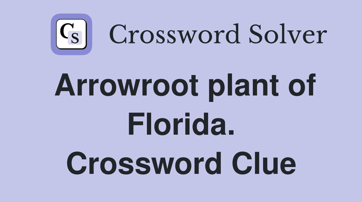 Arrowroot plant of Florida. Crossword Clue