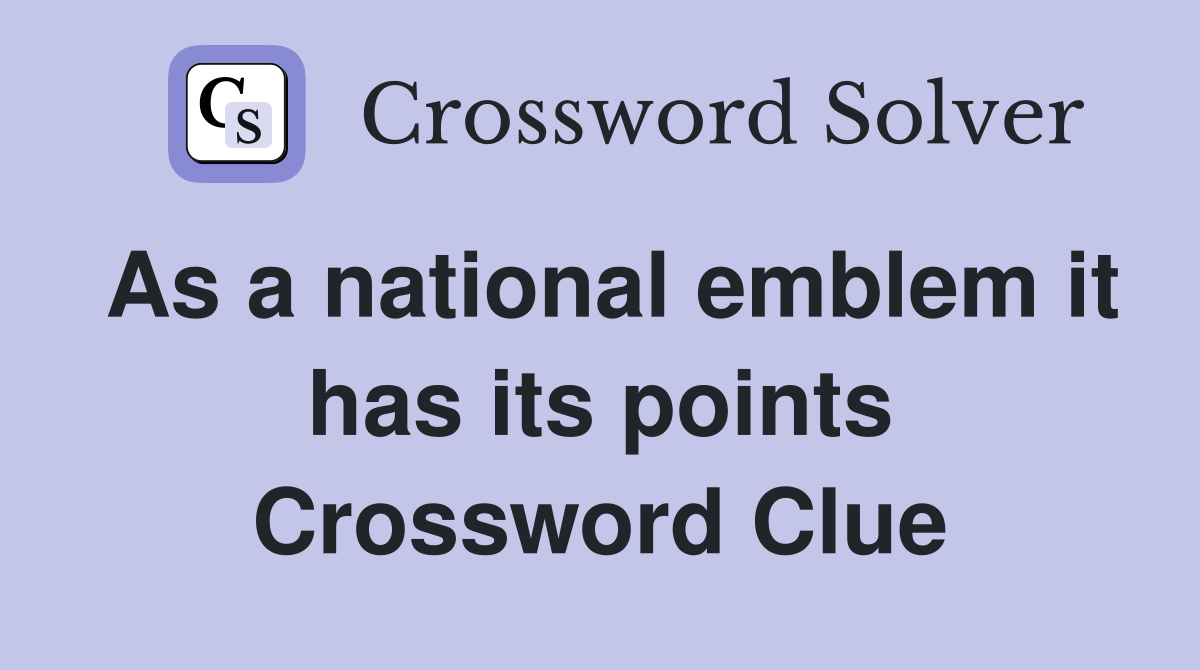 As a national emblem it has its points Crossword Clue