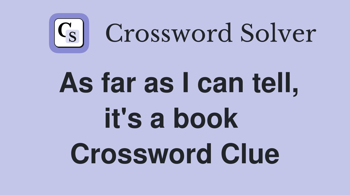 As far as I can tell, it's a book  Crossword Clue
