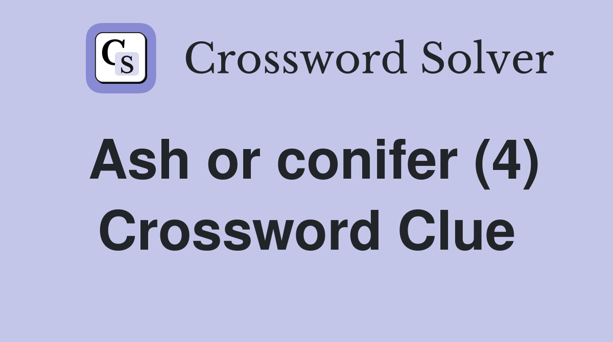 Ash or conifer (4) Crossword Clue
