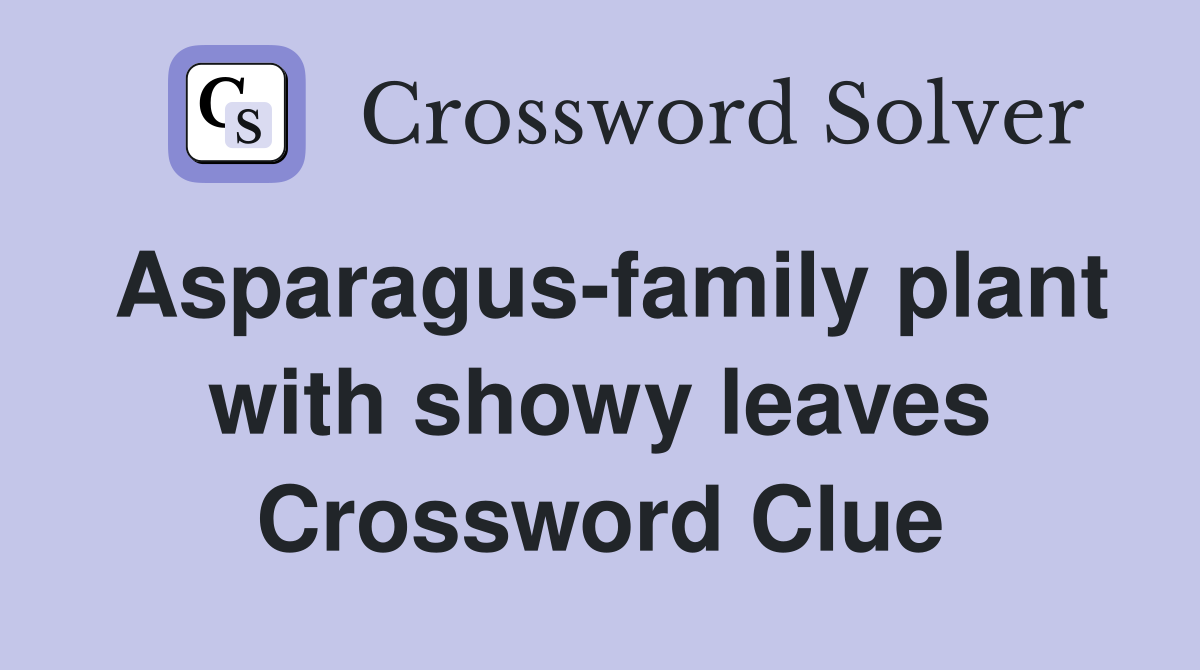 Asparagus-family plant with showy leaves Crossword Clue
