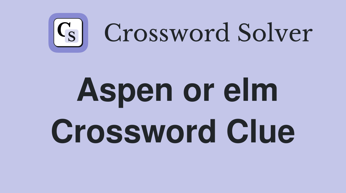Aspen or elm Crossword Clue