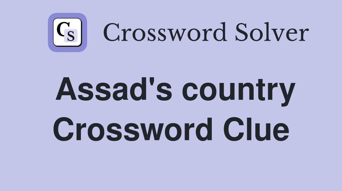 Assad's country Crossword Clue
