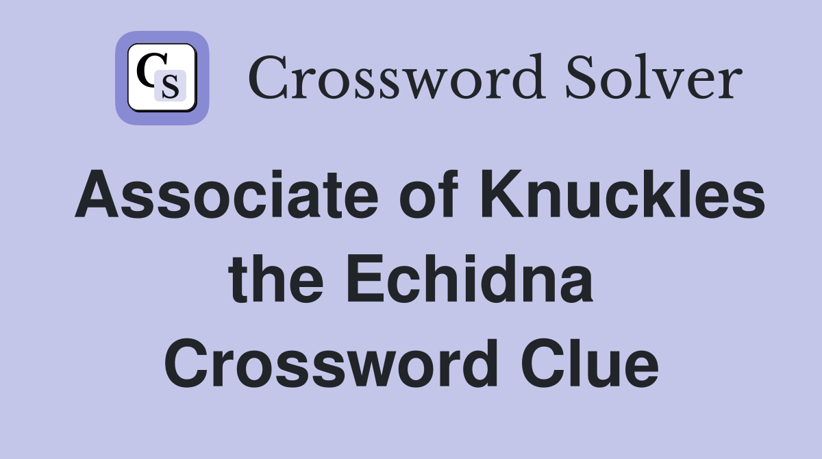 Associate of Knuckles the Echidna Crossword Clue