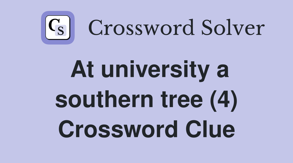 At university a southern tree (4) Crossword Clue