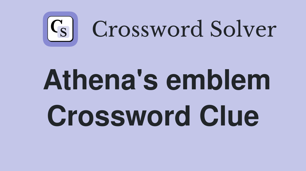 Athena's emblem Crossword Clue