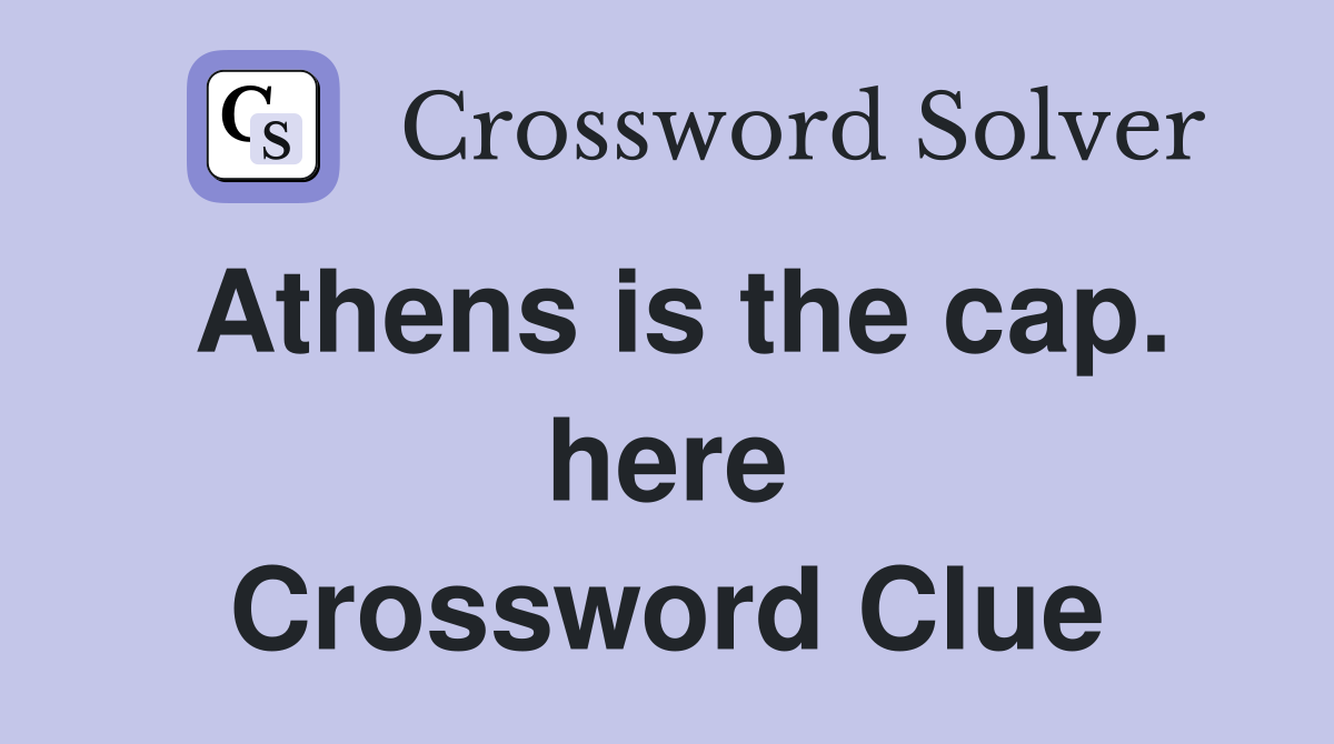 Athens is the cap. here Crossword Clue