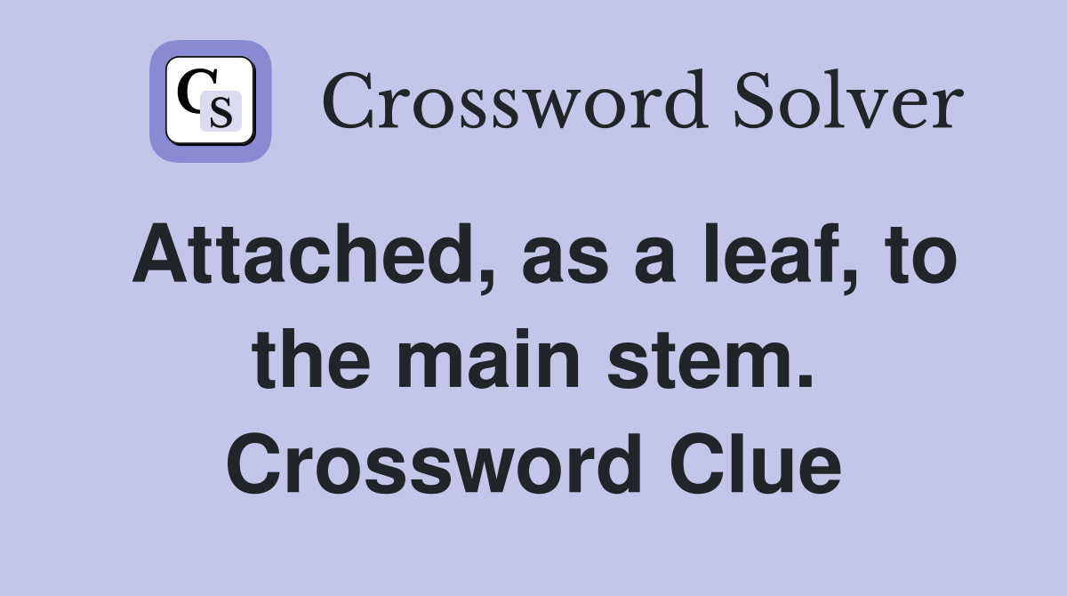Attached, as a leaf, to the main stem. Crossword Clue