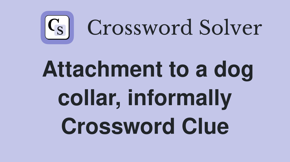 Attachment to a dog collar, informally Crossword Clue